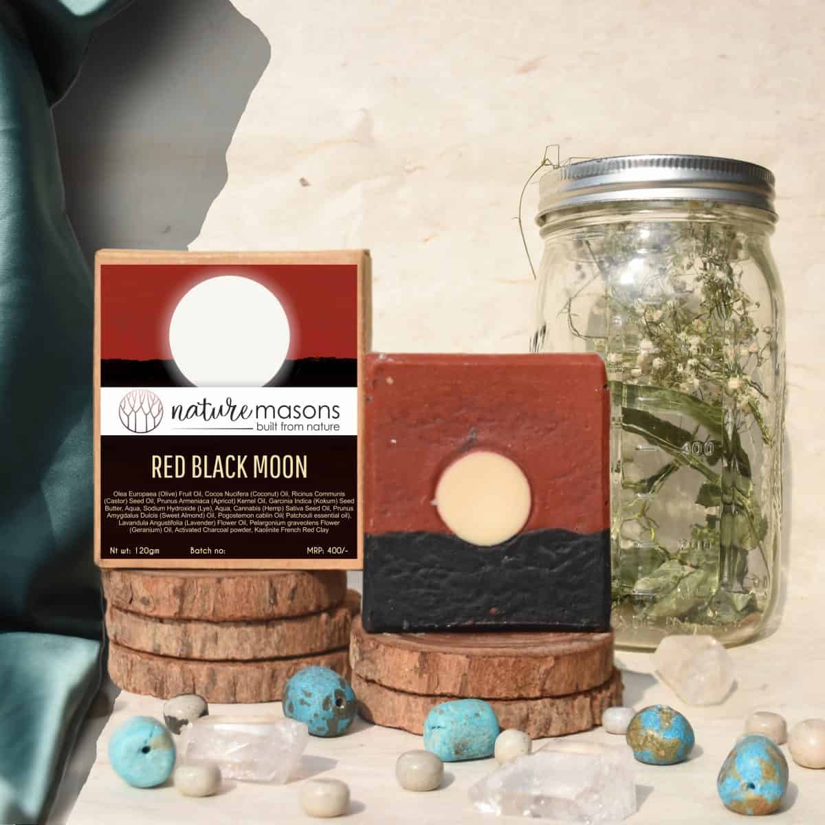 Artisanal Cold Process Soap - Red Black Moon The Nature Masons