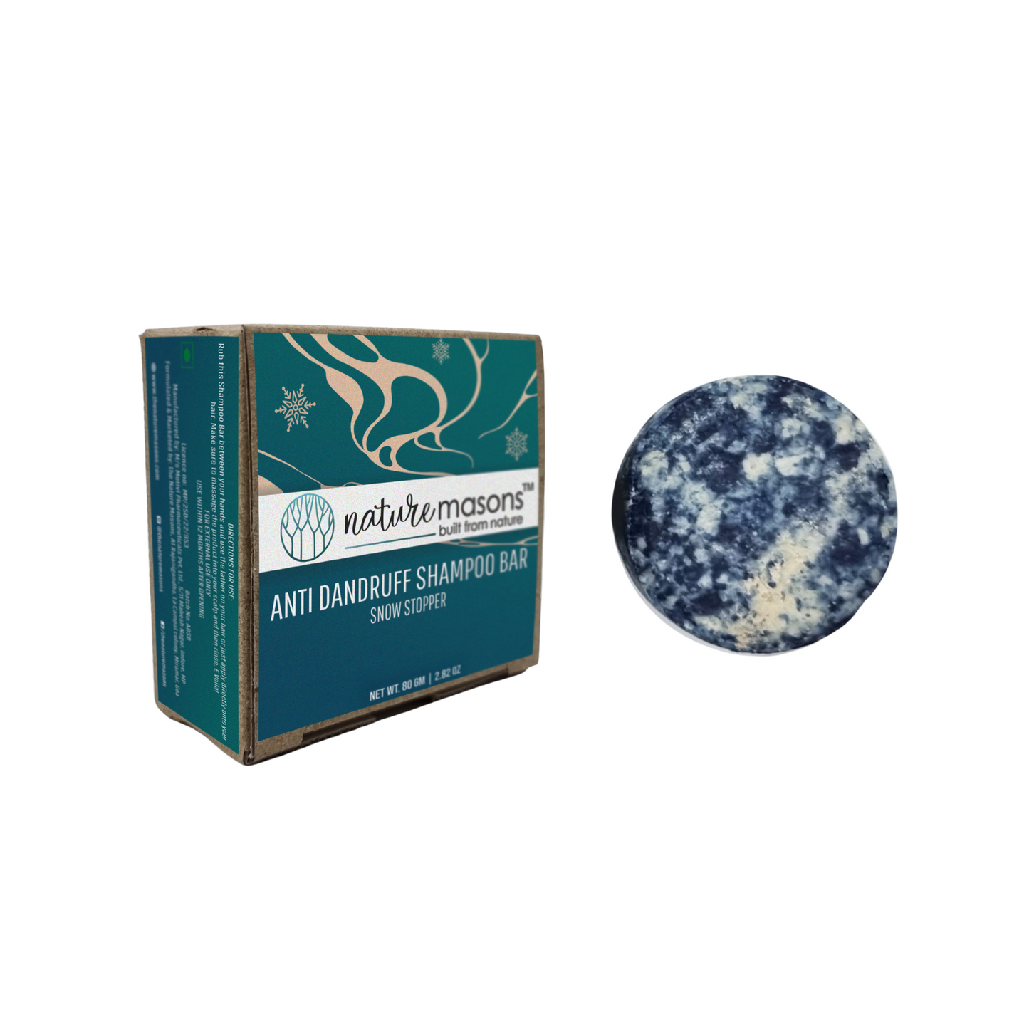 Snow Stopper - Anti Dandruff Shampoo Bar (Sulphate Free) The Nature Masons