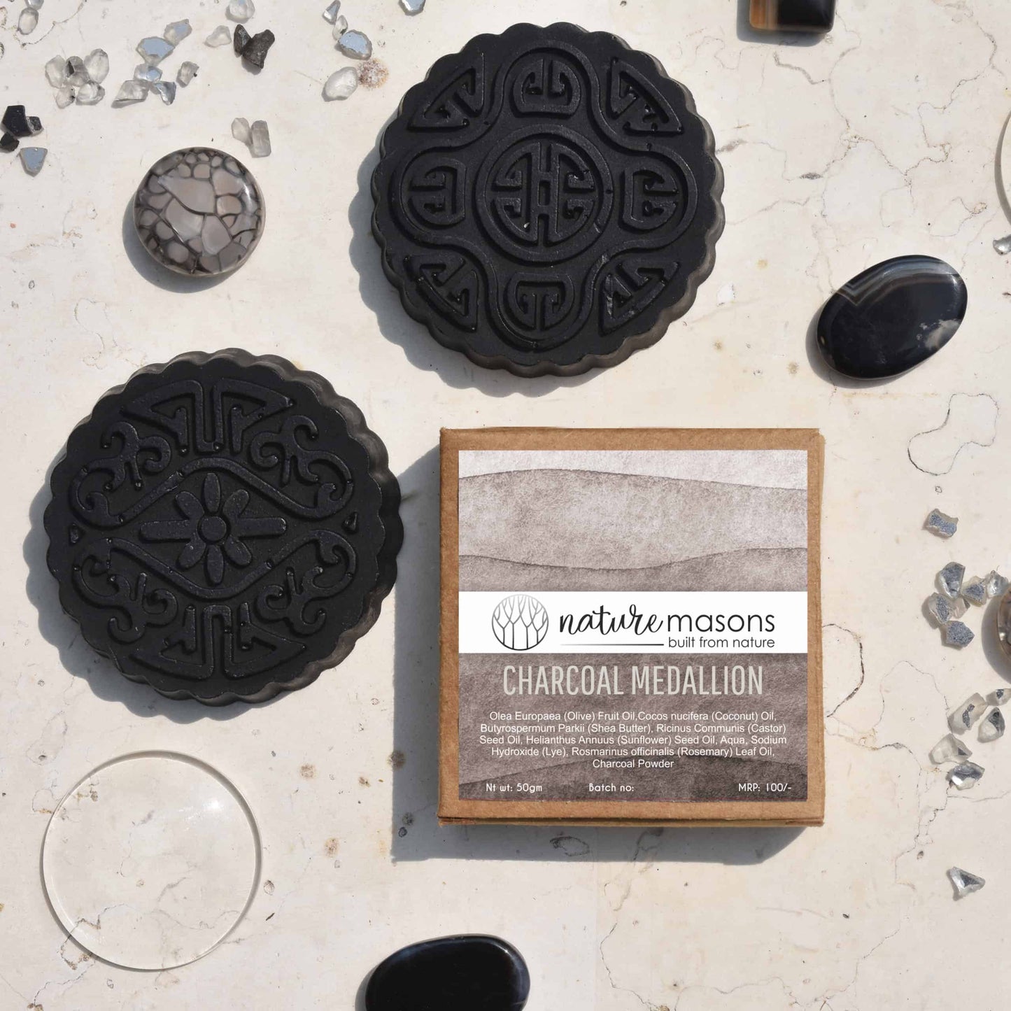 Activated Charcoal Medallion Soap Bar The Nature Masons