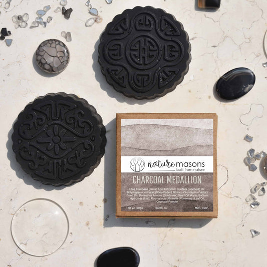 Activated Charcoal Medallion Soap Bar The Nature Masons