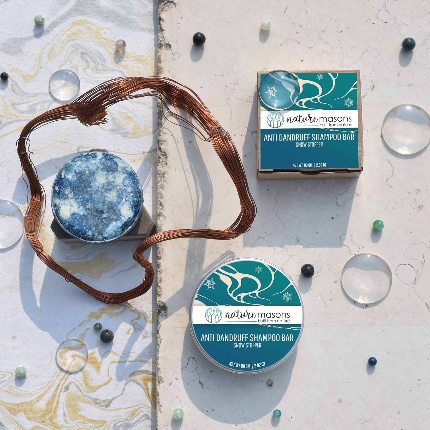 Snow Stopper - Anti Dandruff Shampoo Bar (Sulphate Free) The Nature Masons