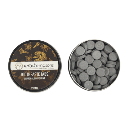 Toothpaste Tablets - Charcoal, Clove and Mint The Nature Masons